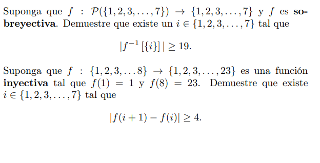 Suponga Que F:p({1,2,3,…,7})→{1,2,3,…,7} Y F Es 