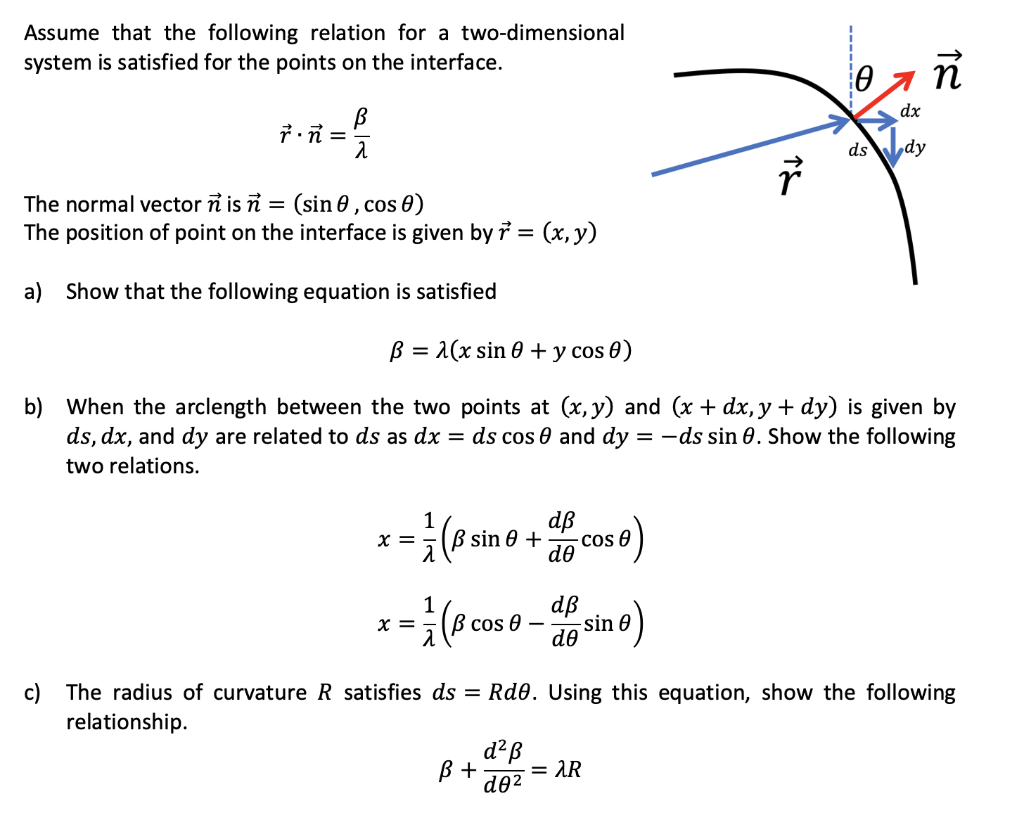 Solved Assume That The Following Relation For A Two Dimen Chegg Com