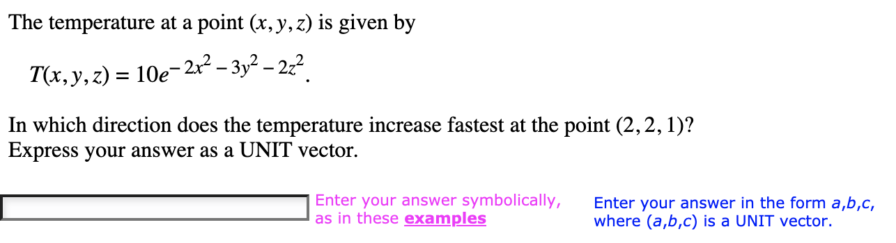 Solved The temperature at a point (x,y,z) is given by | Chegg.com