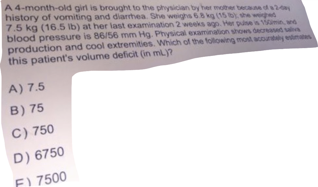 Solved A 4 month old Girl Is Brought To The Physician By Her Chegg