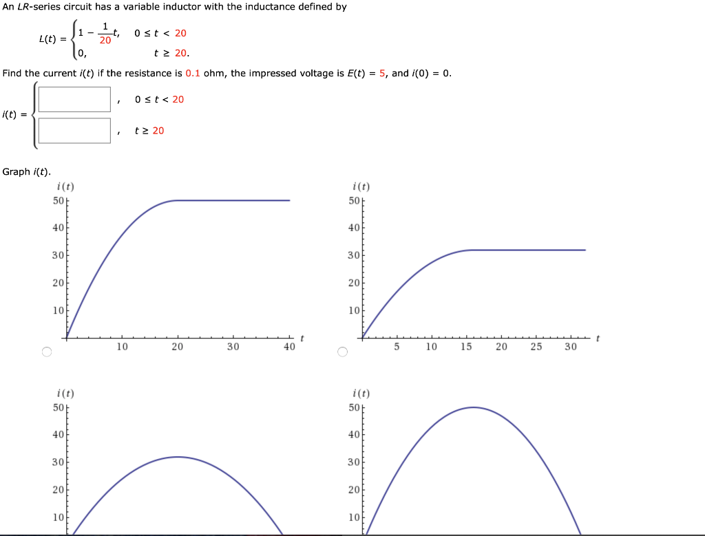 Solved An Lr Series Circuit Has A Variable Inductor With Chegg Com