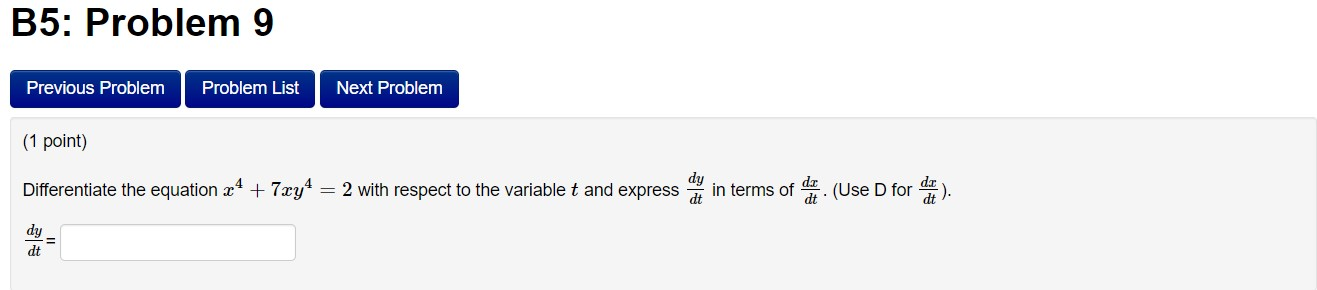 Solved B5: Problem 9 Previous Problem Problem List Next | Chegg.com