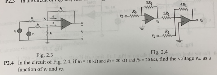 Solved P2.3 In the cicuit 3R3 5R1 R6 5R Ry R1 R4 Fig. 2.4 | Chegg.com