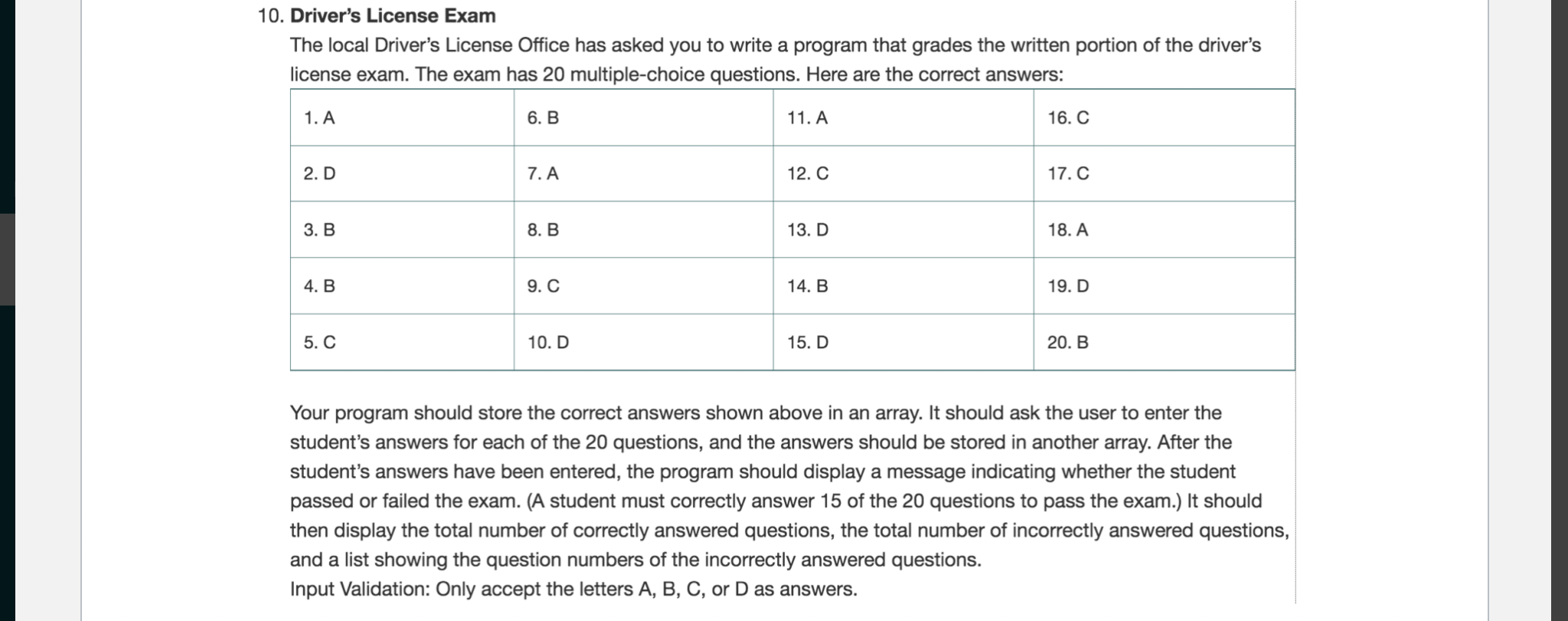 Solved 10. Driver's License Exam The local Driver's License | Chegg.com