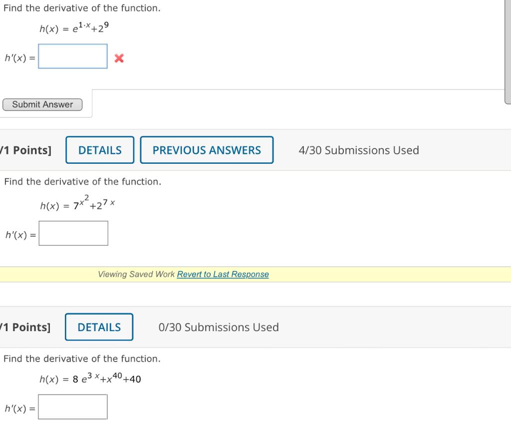 how to find derivative of e x 1