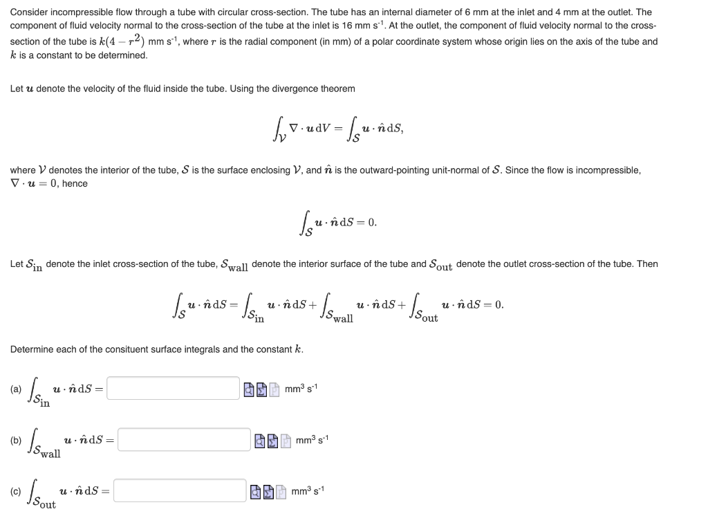 Solved Consider incompressible flow through a tube with | Chegg.com