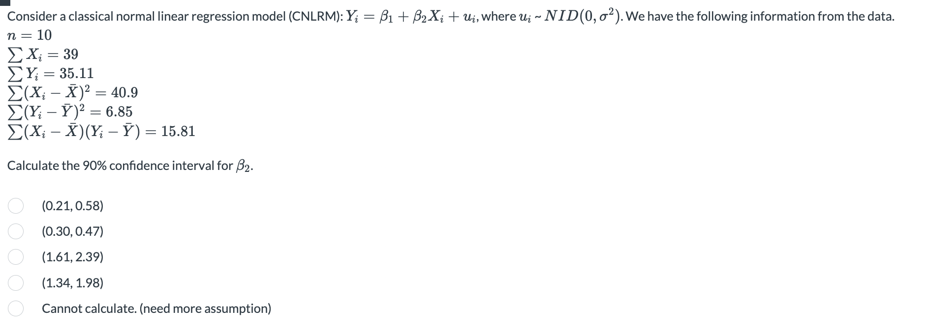 Solved Consider A Classical Normal Linear Regression Model 3738