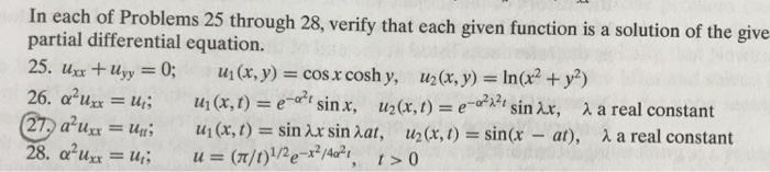 Solved In each of Problems 25 through 28, verify that each | Chegg.com