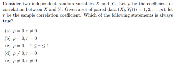 Solved Consider two independent random variables X and Y. | Chegg.com