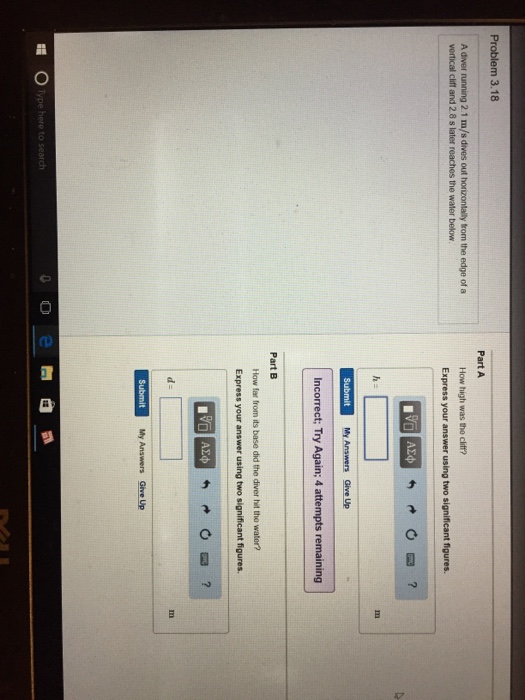 Solved A diver running 2.1 m/s drives out horizontally from | Chegg.com