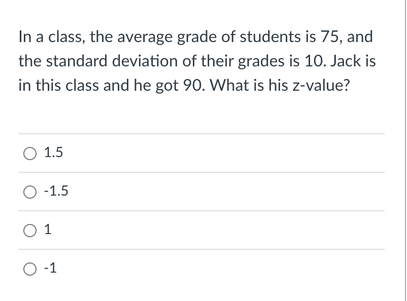 Solved In a class, the average grade of students is 75 , and | Chegg.com