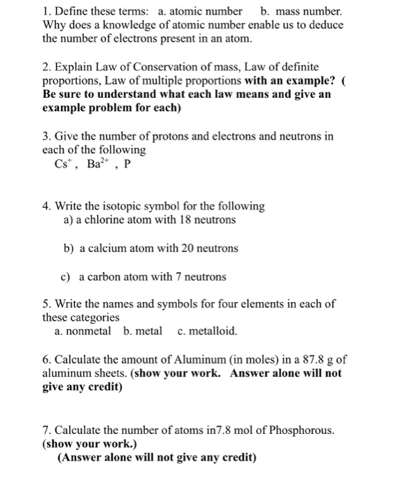 define atomic number and mass number with example class 9