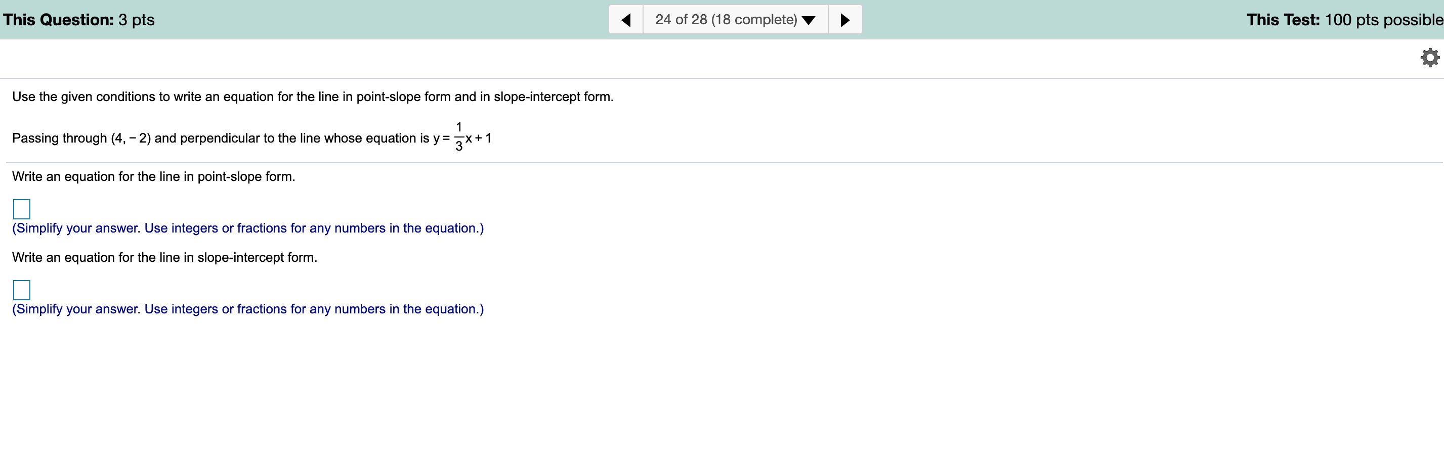 Solved This Question: 3 pts 24 of 28 (18 complete) This | Chegg.com