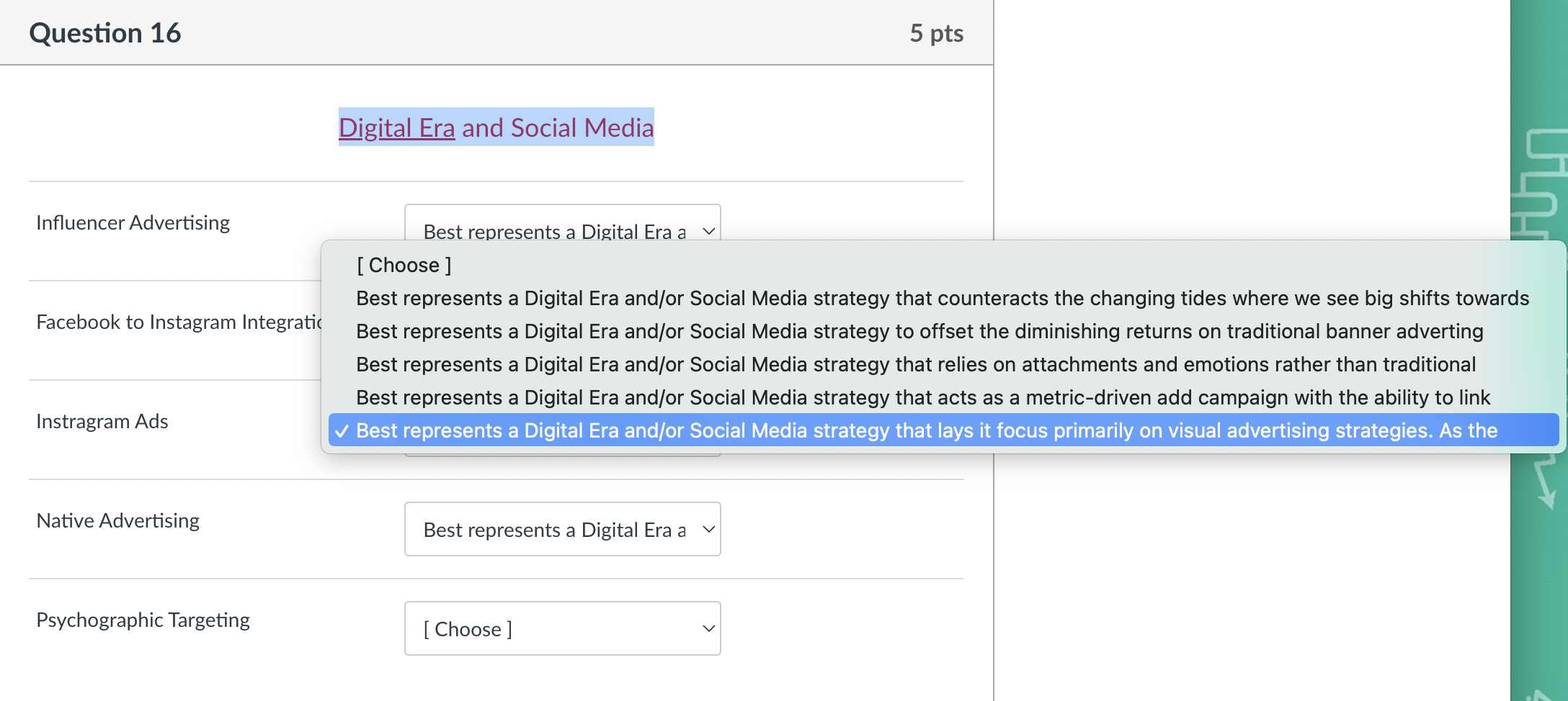 Solved Question 16 Influencer Advertising Facebook to | Chegg.com