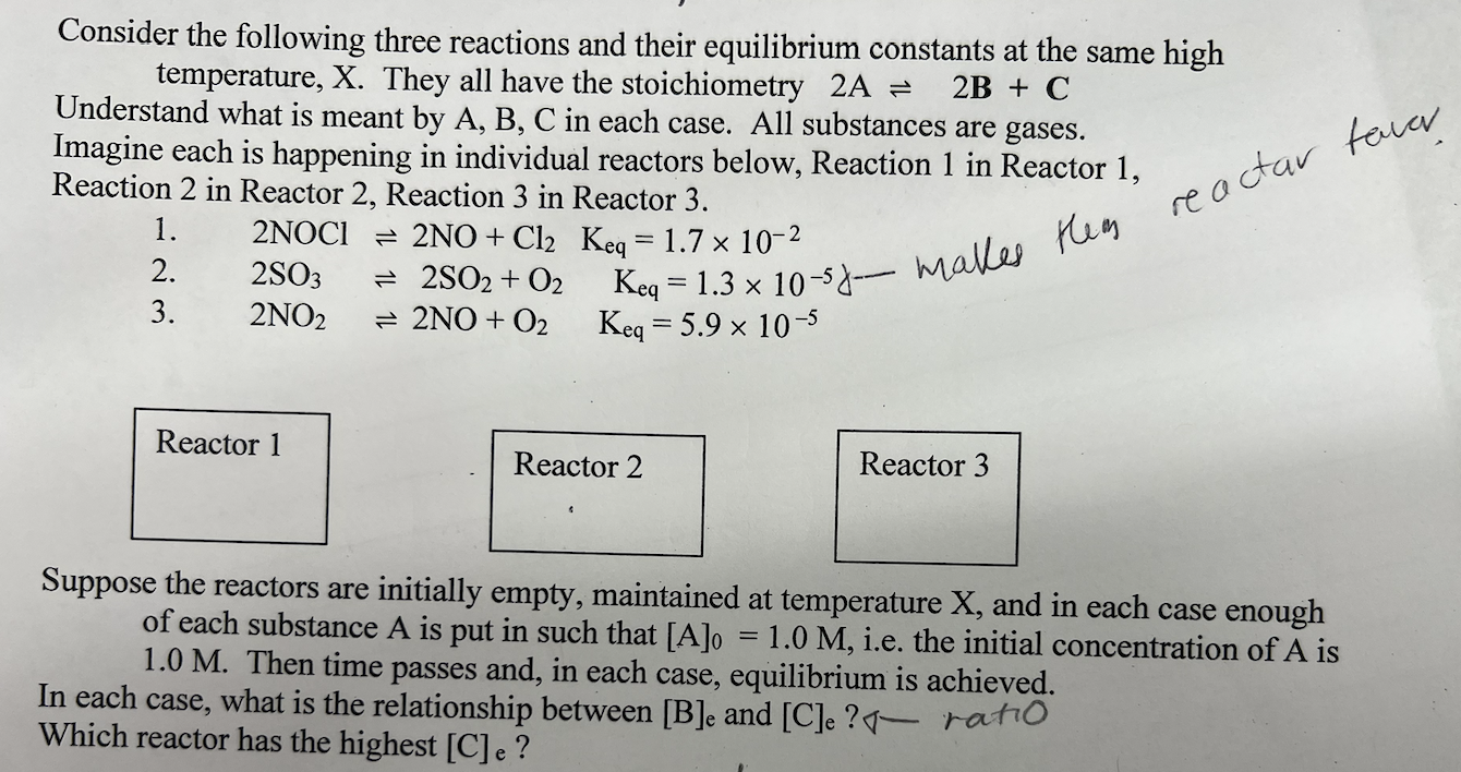 Solved Consider the following three reactions and their | Chegg.com