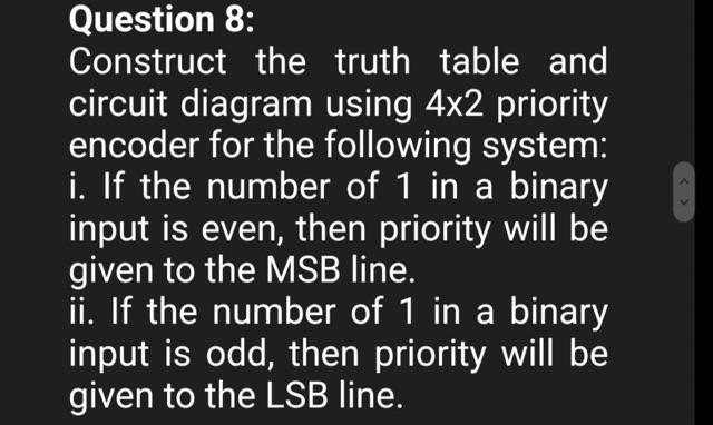Solved Question 8: Construct the truth table and circuit | Chegg.com