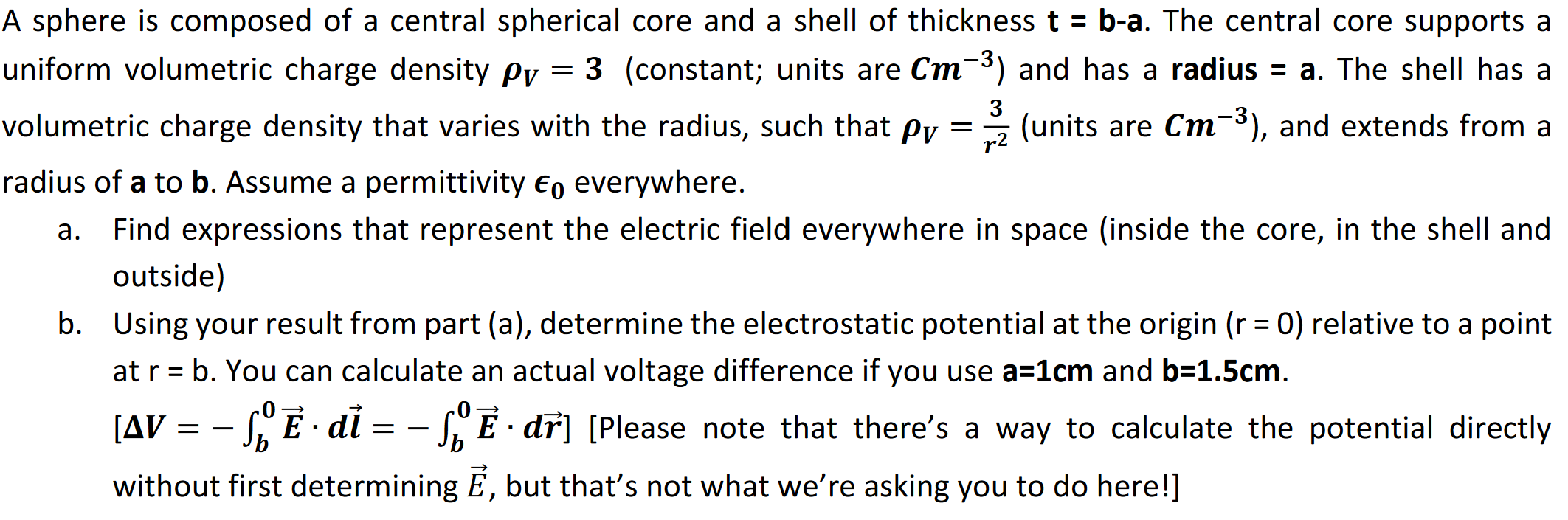 Solved A sphere is composed of a central spherical core and | Chegg.com