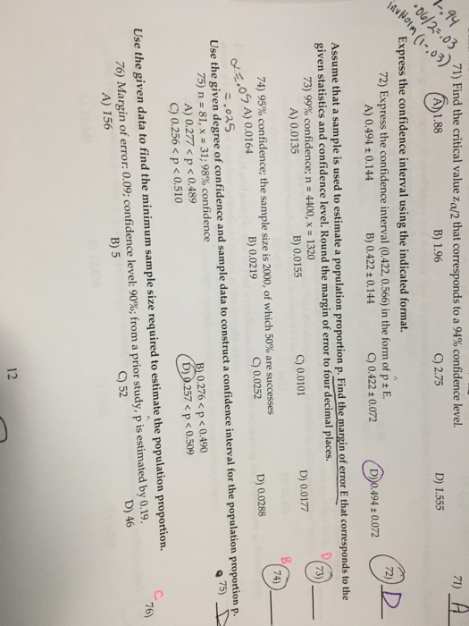 Solved Find The Critical Value Z Alpha 2 That Corresponds To 