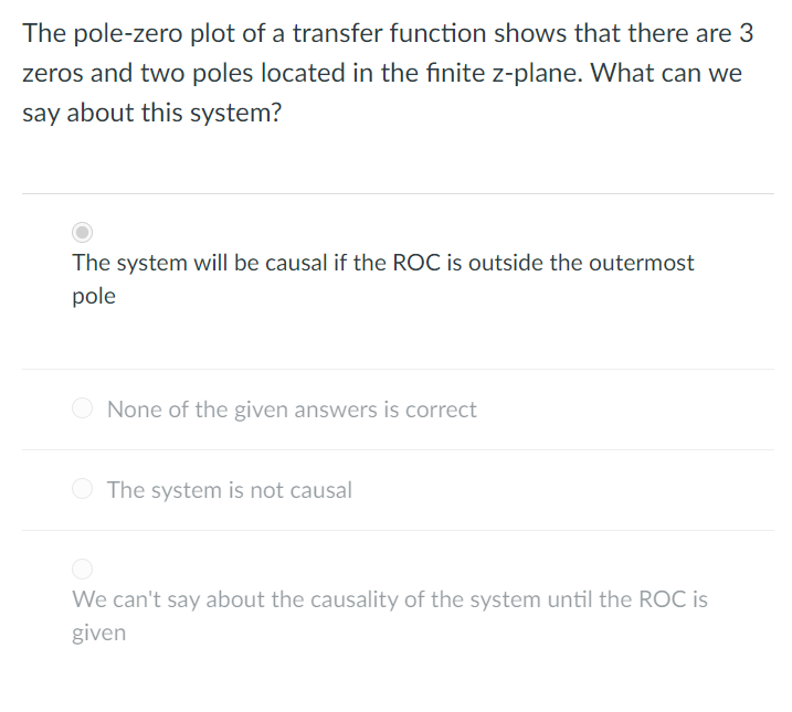 Solved The pole-zero plot of a transfer function shows that | Chegg.com