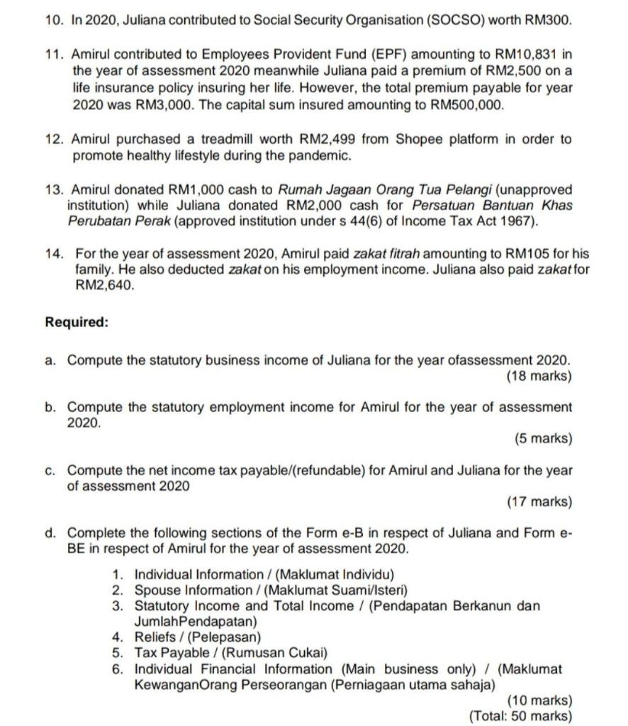 Question 1 Juliana Is The Owner Of A Business Chegg Com