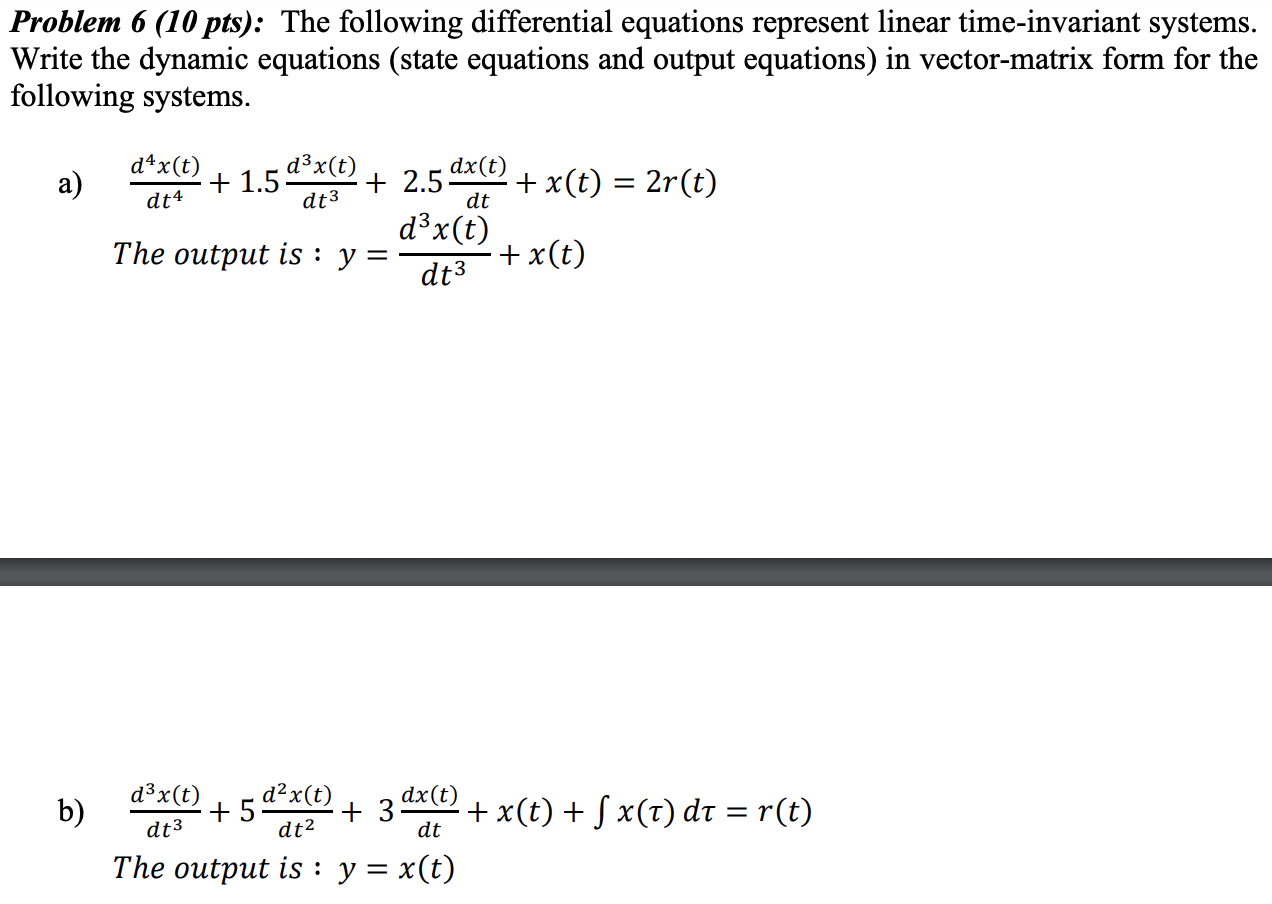 Solved Problem 6(10pts): The following differential | Chegg.com