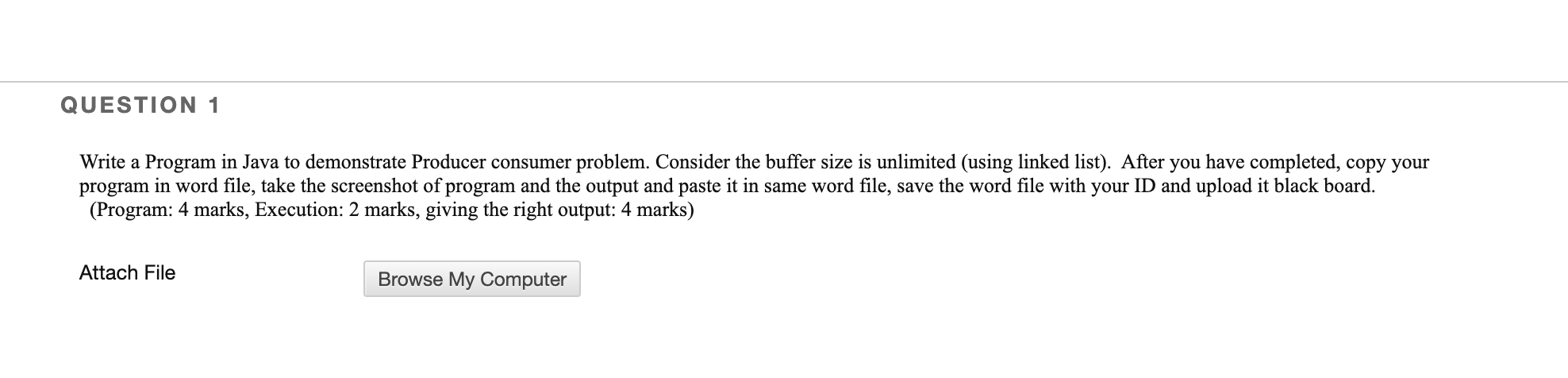 Solved QUESTION 1 Write a Program in Java to demonstrate | Chegg.com