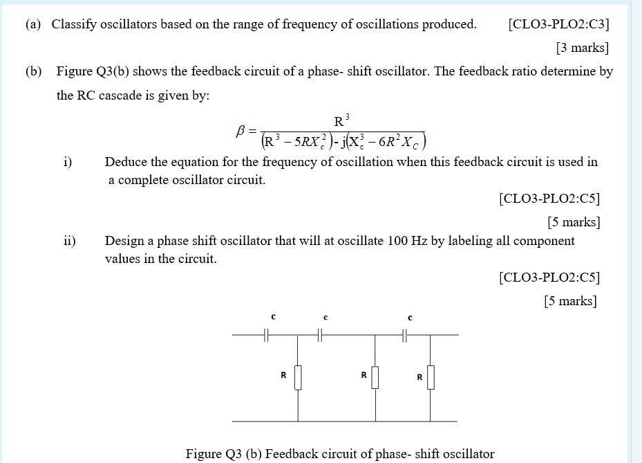 Solved 3 (a) Classify Oscillators Based On The Range Of 