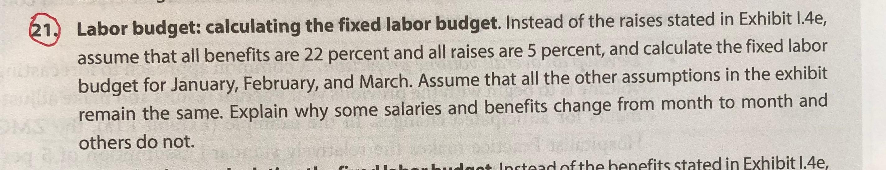 Solved 21. Labor budget: calculating the fixed labor budget. | Chegg.com