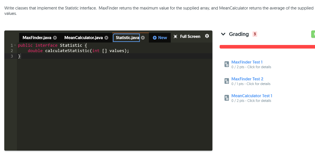 Solved Write classes that implement the Statistic interface. | Chegg.com
