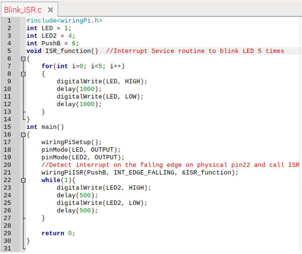 Solved Modify the previous code so when Push Button 2 | Chegg.com