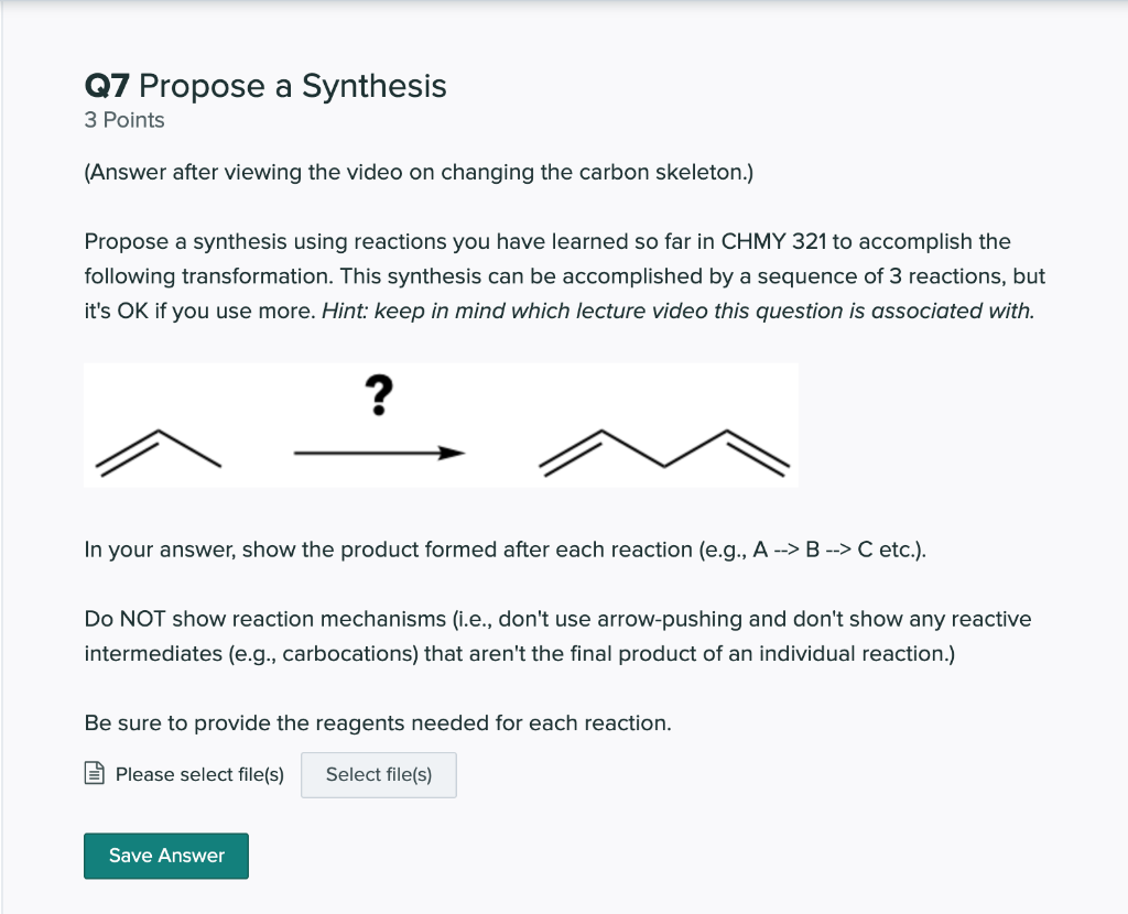 Solved Q7 Propose A Synthesis 3 Points (Answer After Viewing | Chegg.com