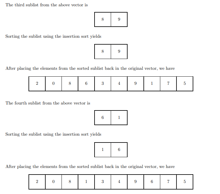 Solved The Shell sort, named after its inventor Donald | Chegg.com