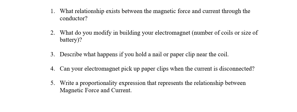Solved 1. What relationship exists between the magnetic | Chegg.com