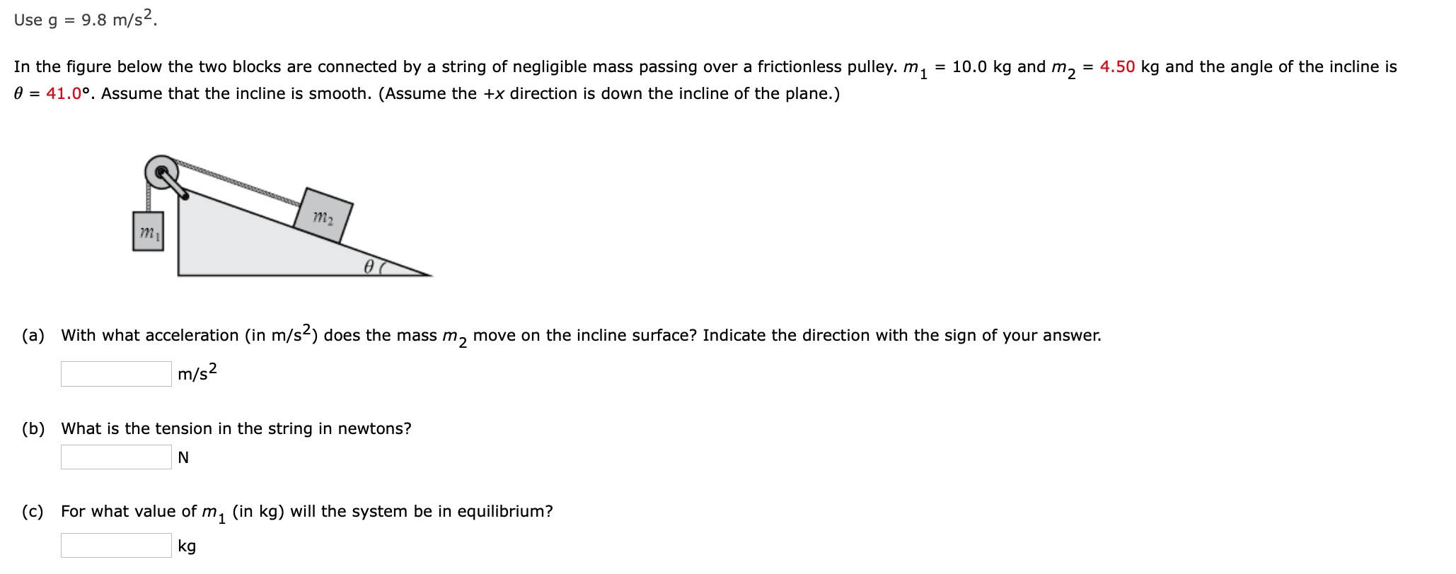 Solved Use g = 9.8 m/s2 In the figure below the two blocks | Chegg.com