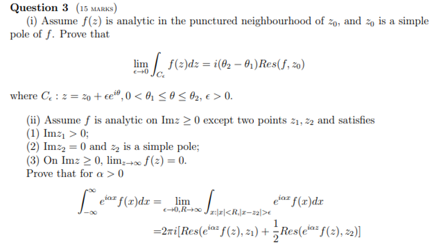 Solved I Assume F Z Is Analytic In The Punctured