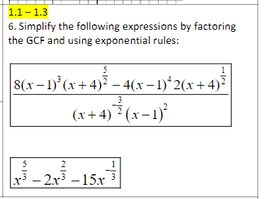 Solved 6. Simplify The Following Expressions By Factoring | Chegg.com