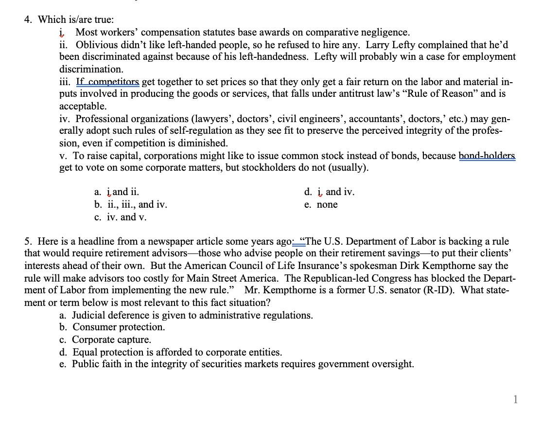 Solved 4. Which Is/are True: į Most Workers' Compensation | Chegg.com