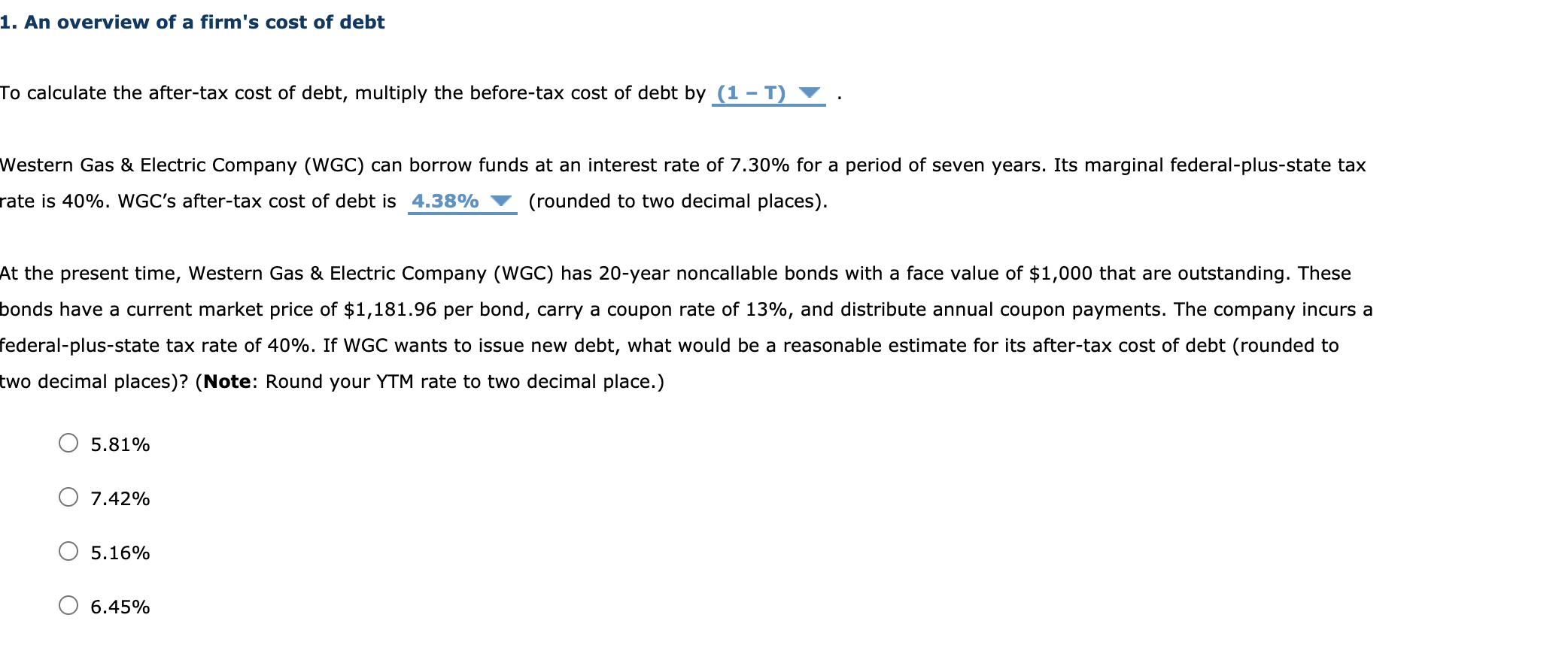 solved-1-an-overview-of-a-firm-s-cost-of-debt-to-calculate-chegg