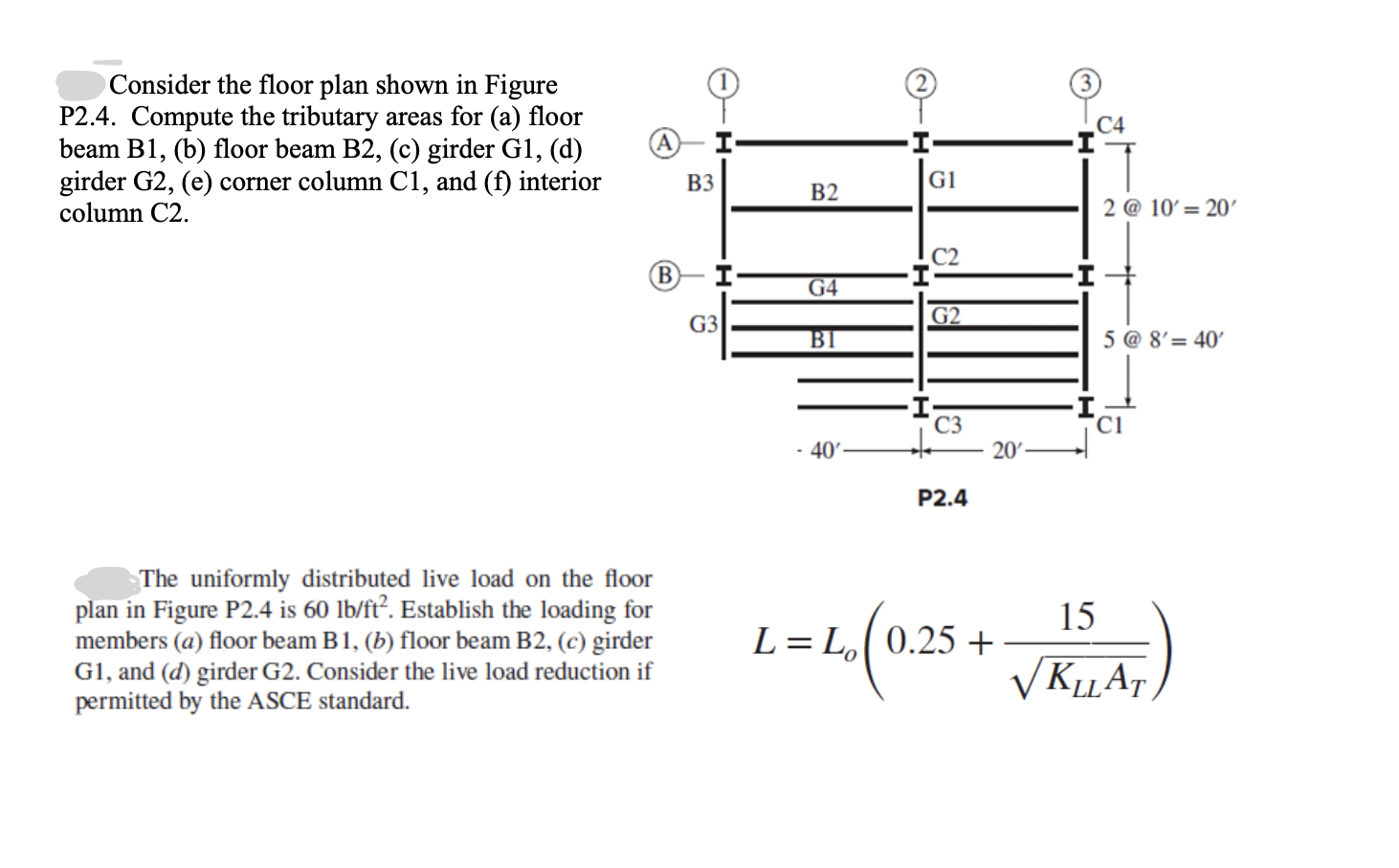 Solved Consider the floor plan shown in FigureP2.4. ﻿Compute | Chegg.com