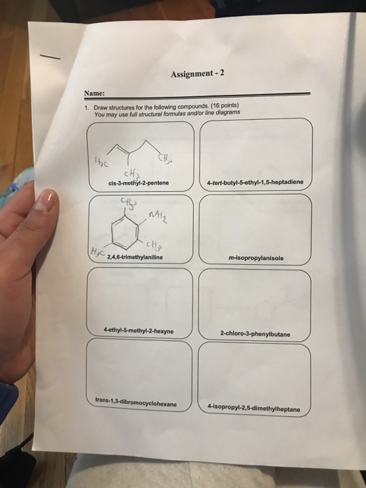 Solved Assignment -2 Name: 1. Draw structures for the | Chegg.com