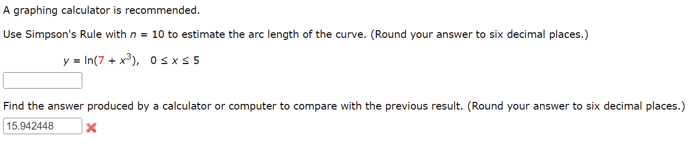 Solved A Graphing Calculator Is Recommended. Use Simpson's 