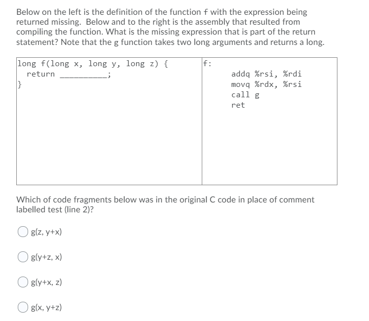 Solved Below on the left is the definition of the function f | Chegg.com