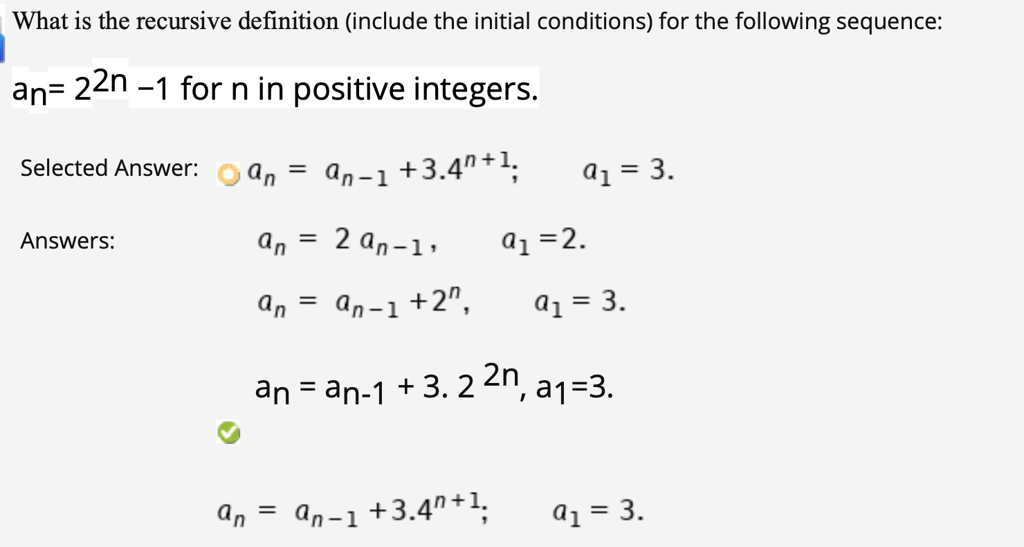 Solved What Is The Recursive Definition (include The Initial | Chegg.com