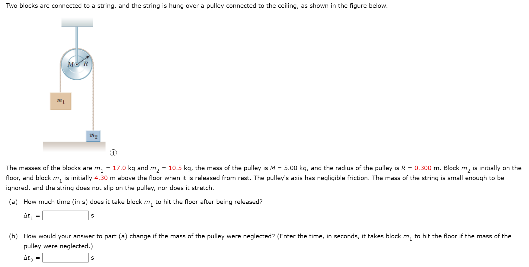 Solved Two blocks are connected to a string, and the string | Chegg.com