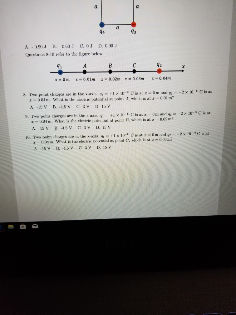 Solved 94 A 0 90 J B 0 63 J C Oj D 0 90 J Questio Chegg Com