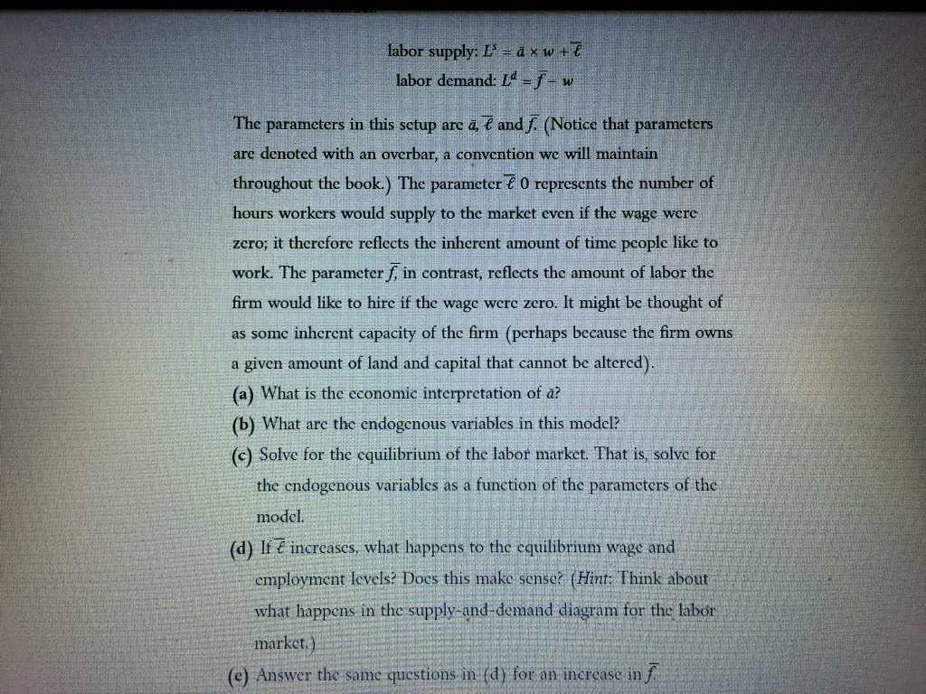 Solved 6 The Labor Market Model Ii Now We Add Some Pa Chegg Com