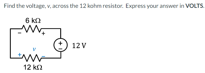 Solved Find The Voltage V Across The Kohm Resistor Chegg Com