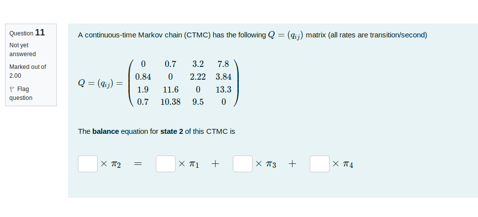 Solved A continuous-time Markov chain (CTMC) has the | Chegg.com
