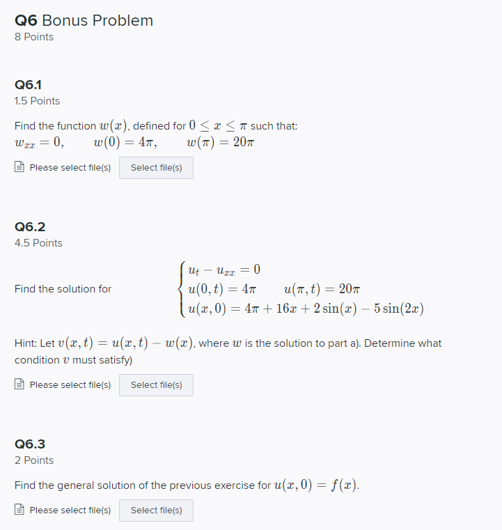 Solved Q6 Bonus Problem 8 Points Q6.1 1.5 Points Find the | Chegg.com