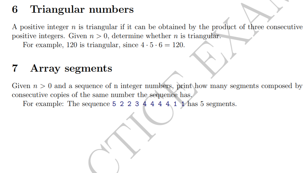 Solved 6 Triangular numbers A positive integer n is | Chegg.com